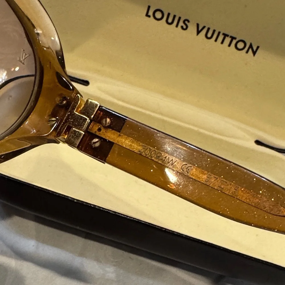 Authentic Louis Vuitton Gold and Brown Glasses - Picture 9 of 15